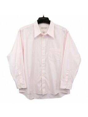 Andhurst Men's 17 32-33 Pink Dress Shirt Button Down Long Sleeve Pocket